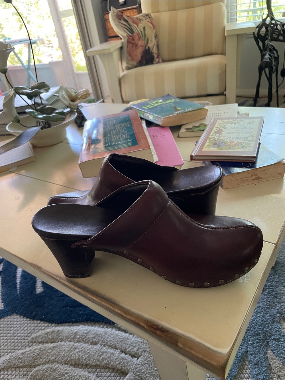 Dansko Brown Studded Leather Slip-On Mules